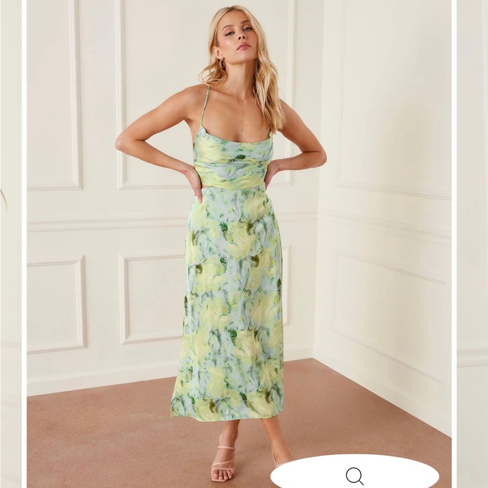 Lake Como Satin Midi Dress | Size XS